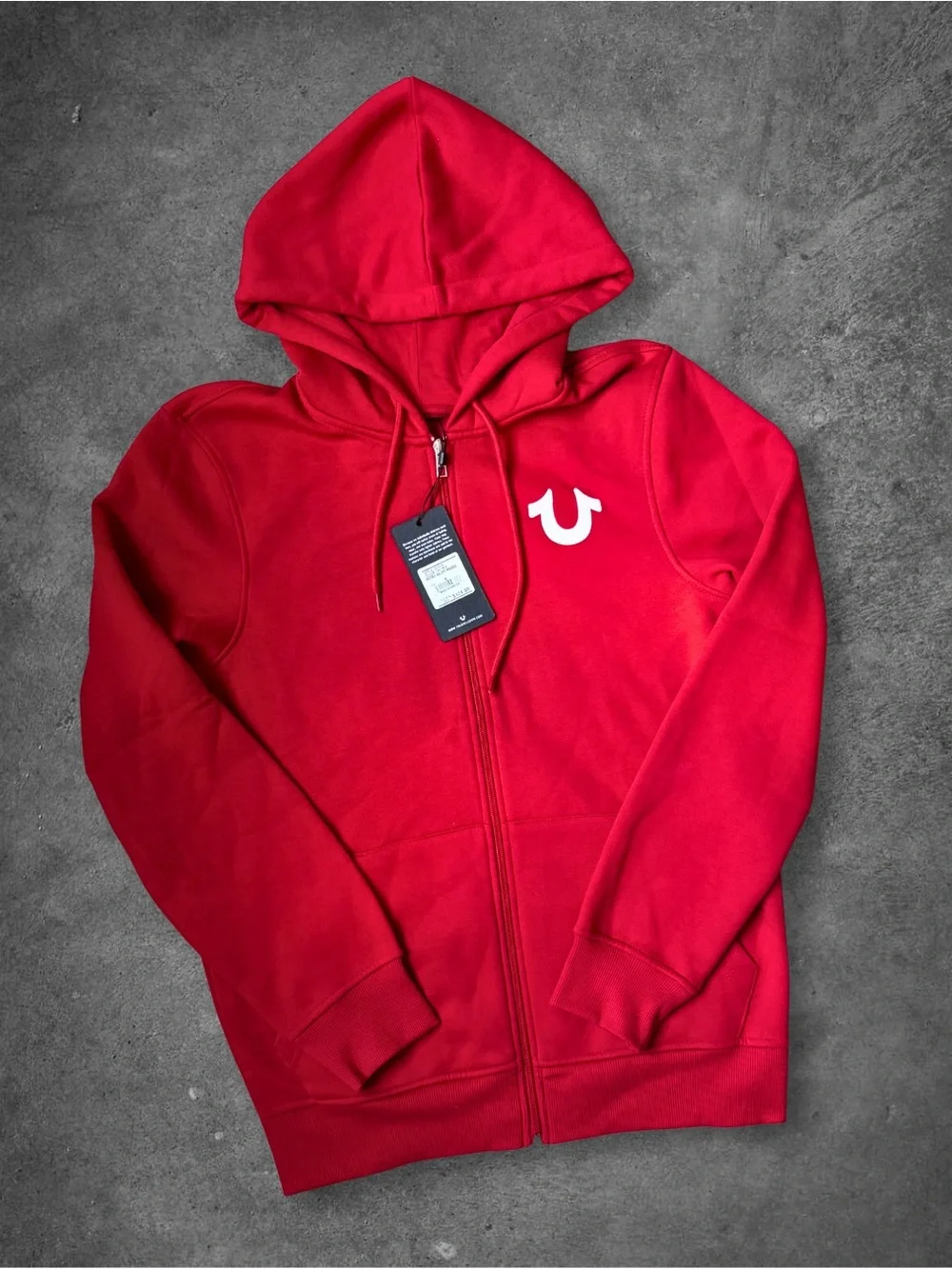 True Religion Red Zip-Up Hoodie Jacket - NWT